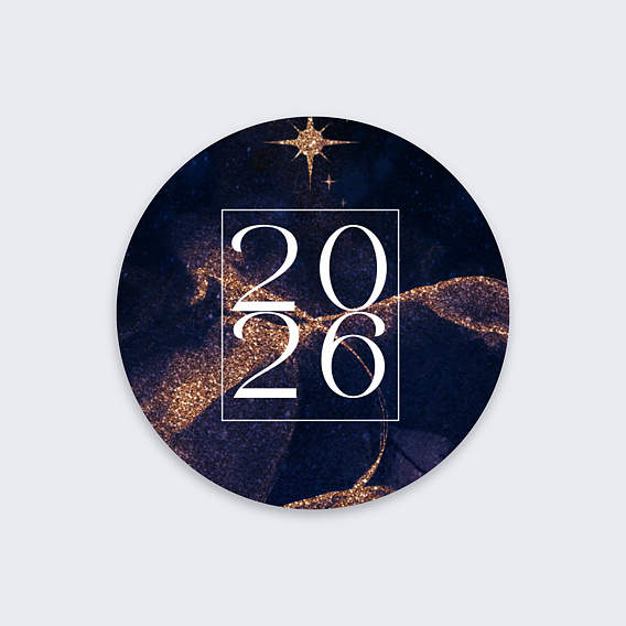 Stickers vœux entreprise Pluie d'Étoiles Recto