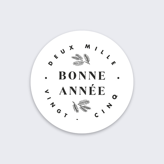 Stickers Voeux  Bonne Année Houx