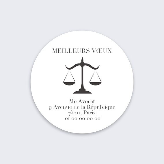 Stickers vœux entreprise Avocat Recto