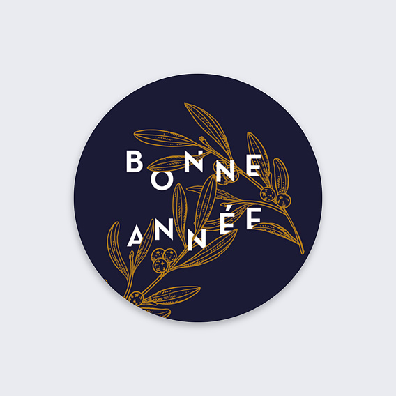 Stickers vœux entreprise Gui Porte Bonheur Recto