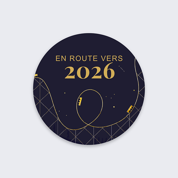 Stickers vœux entreprise Montagnes Russes Recto