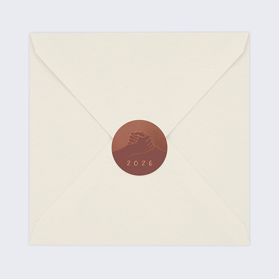 Stickers vœux entreprise Main Dans La Main Après 4