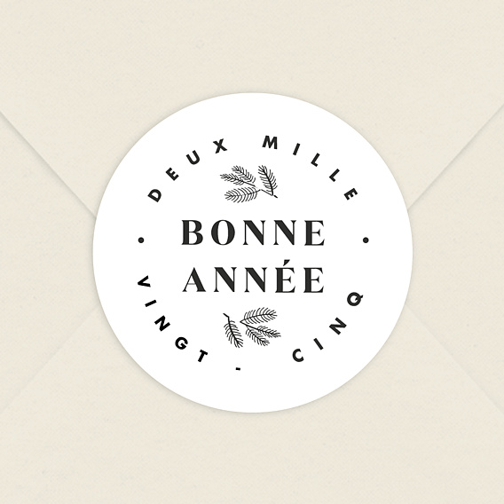 Stickers Voeux  Bonne Année Houx