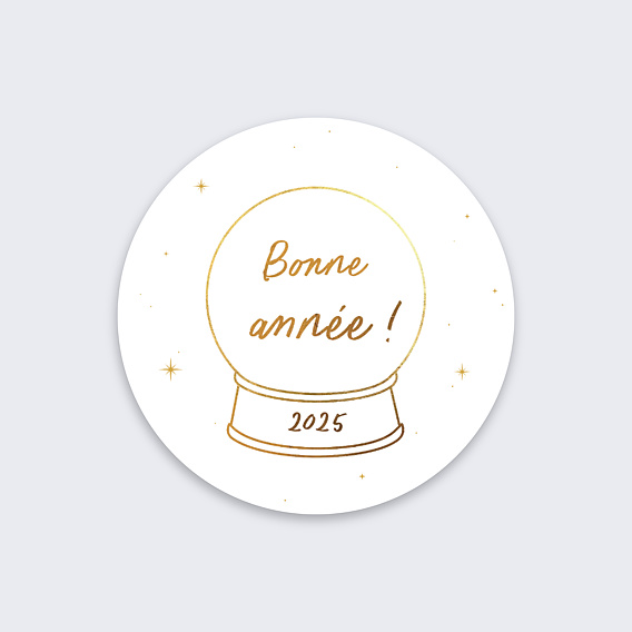 Stickers Voeux Personnalisable Boule à Neige Photo - Popcarte