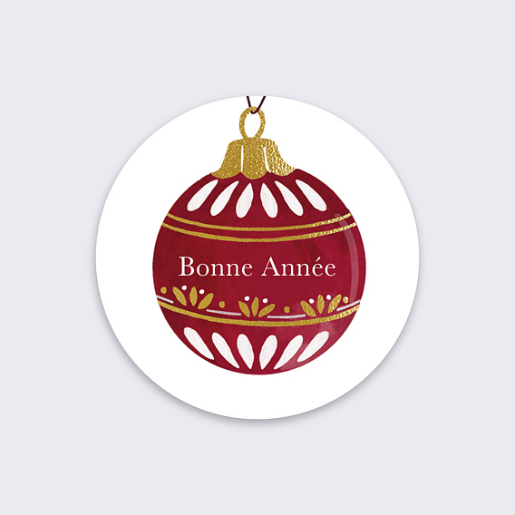 Stickers Voeux  Boules de Noel Chic