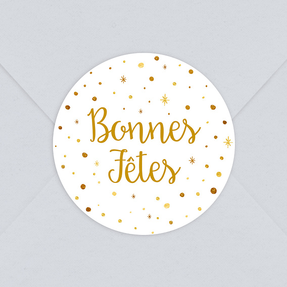 Stickers Voeux  Golden Dots