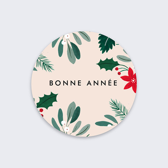 Stickers Voeux Personnalisable Herbier d'Hiver - Popcarte