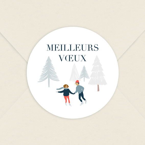 Stickers Voeux Personnalisable Patinoire