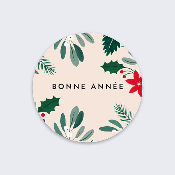 Stickers Voeux Personnalisable Herbier d'Hiver