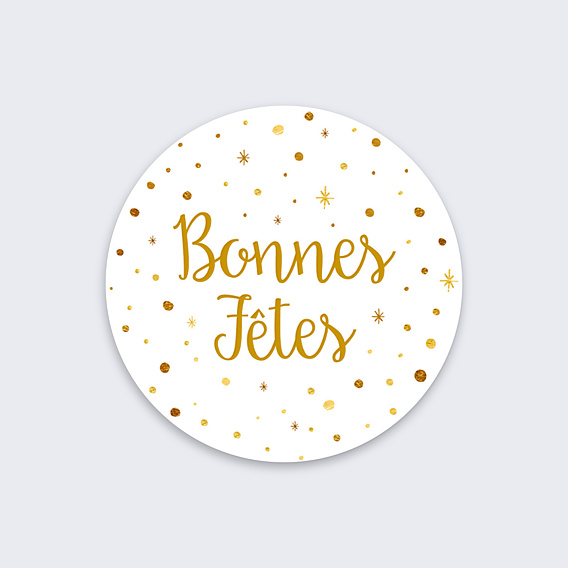 Stickers Voeux Personnalisable Golden Dots