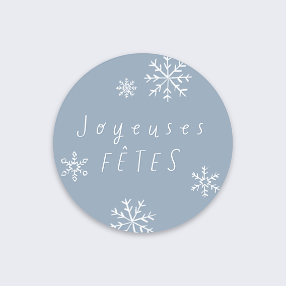 Stickers Voeux Personnalisable Doux Flocons