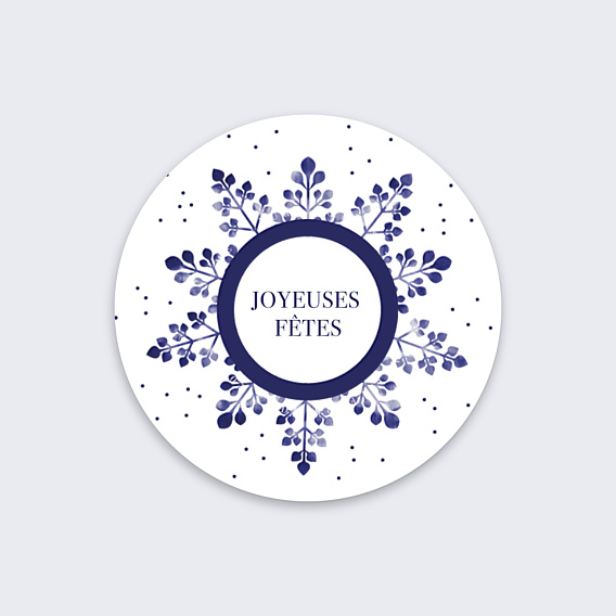 Stickers Voeux Personnalisable Flocon Aquarelle