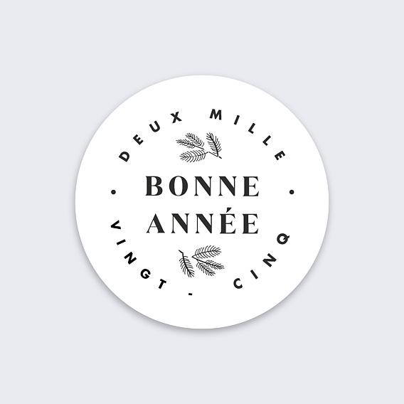 Stickers Voeux Personnalisable Bonne Année Houx