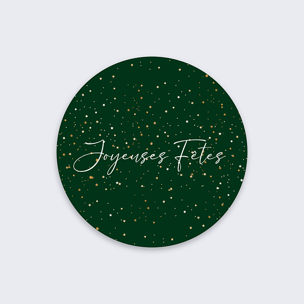 Stickers Voeux Personnalisable Paillettes Recto