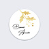 Stickers Voeux Personnalisable Houx Or