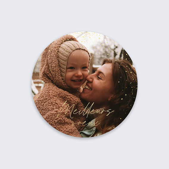 Stickers Voeux Personnalisable Plumetis