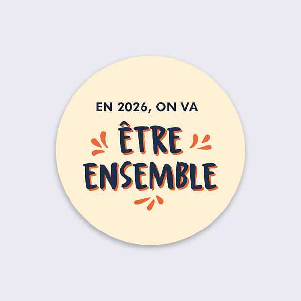 Stickers Voeux Personnalisable Être Ensemble Recto
