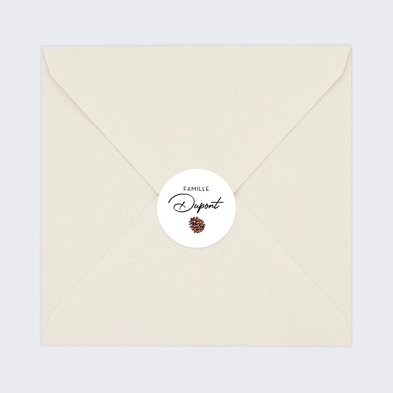 Stickers Voeux Personnalisable Pomme de pin