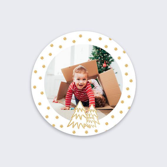 Stickers Voeux Personnalisable Sapins