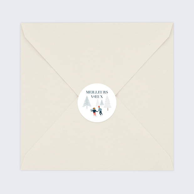 Stickers Voeux Personnalisable Patinoire