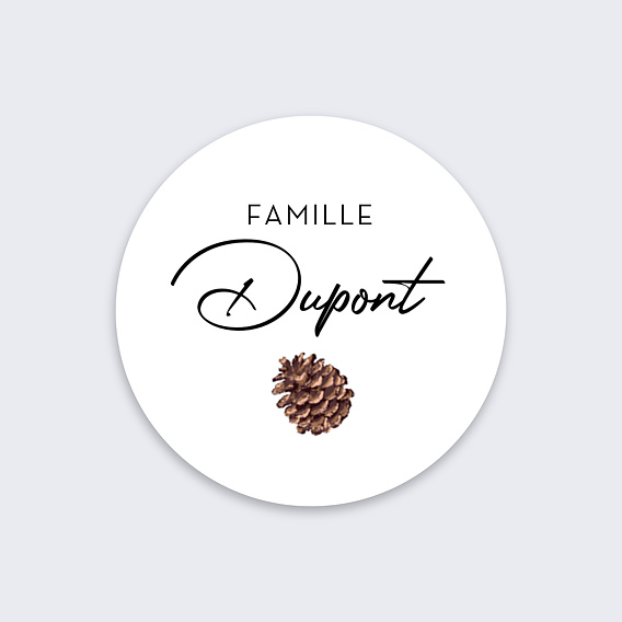 Stickers Voeux Personnalisable Pomme de pin