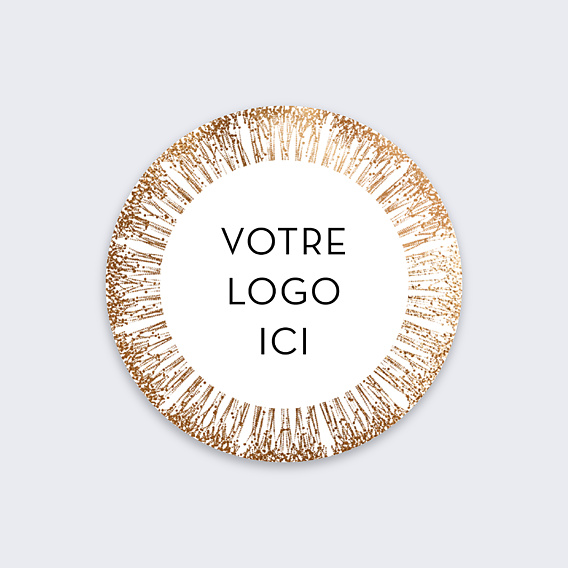 Stickers vœux entreprise Boules de noël logo Recto