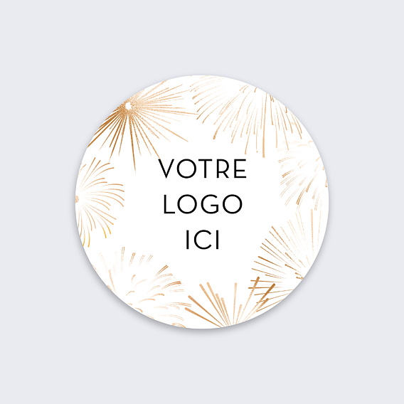 Stickers vœux entreprise Feu artifice logo Recto