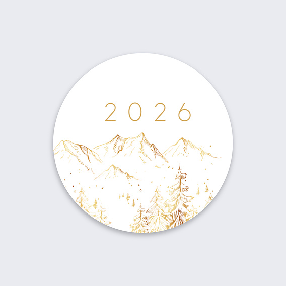 Stickers Voeux Paysage d'Hiver