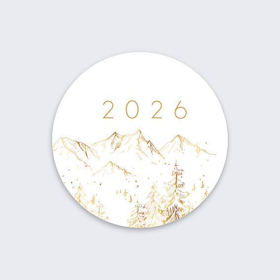 Stickers Voeux Paysage d'Hiver