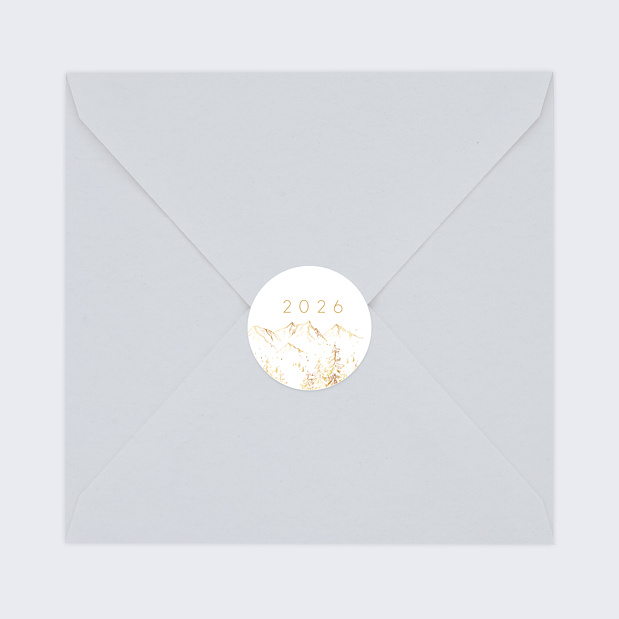 Stickers Voeux Paysage d'Hiver