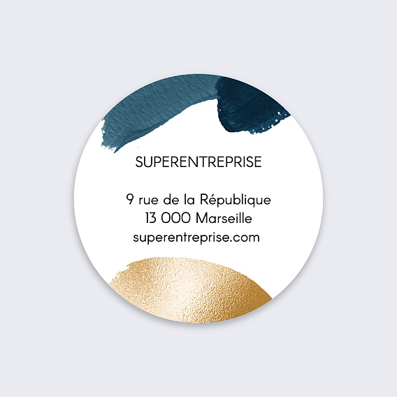 Stickers vœux entreprise Coup de Pinceau Bleu Recto