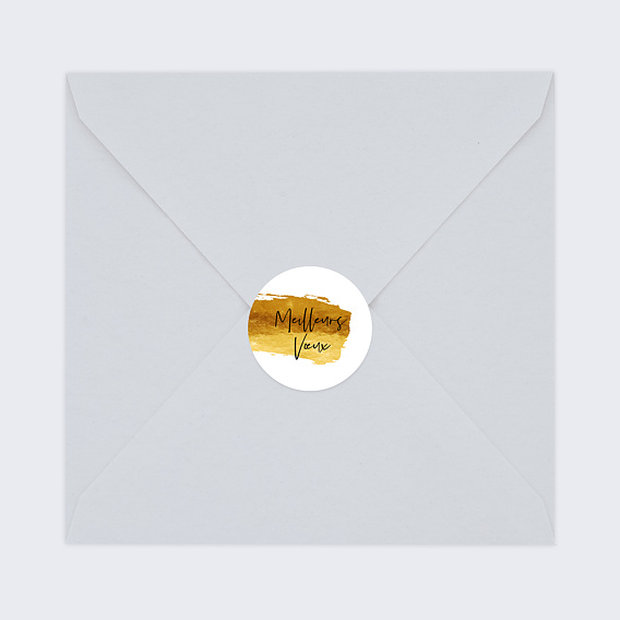 Stickers vœux entreprise Pinceau doré Après 3