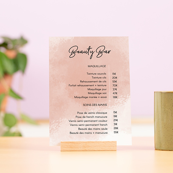 Support publicitaire Beauty Bar Prix 