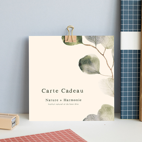 Support publicitaire Carte Cadeau Bien être
