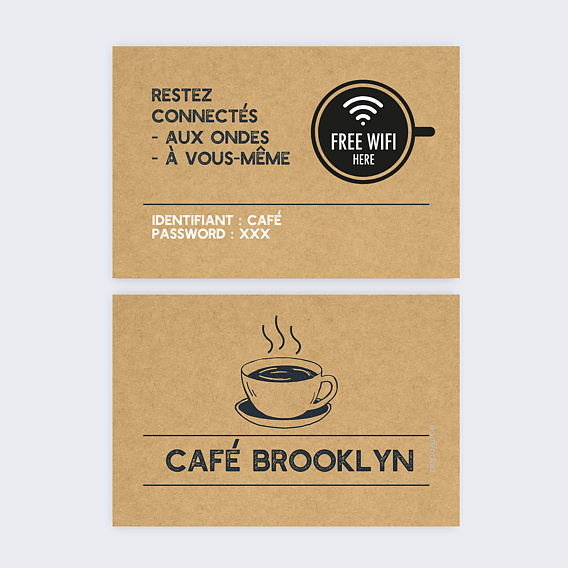 Support de Communication Carte Wifi Café