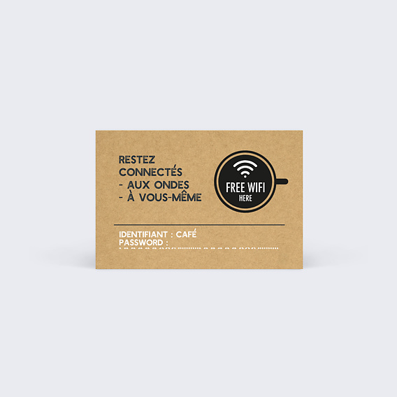 Support publicitaire Carte Wifi Café