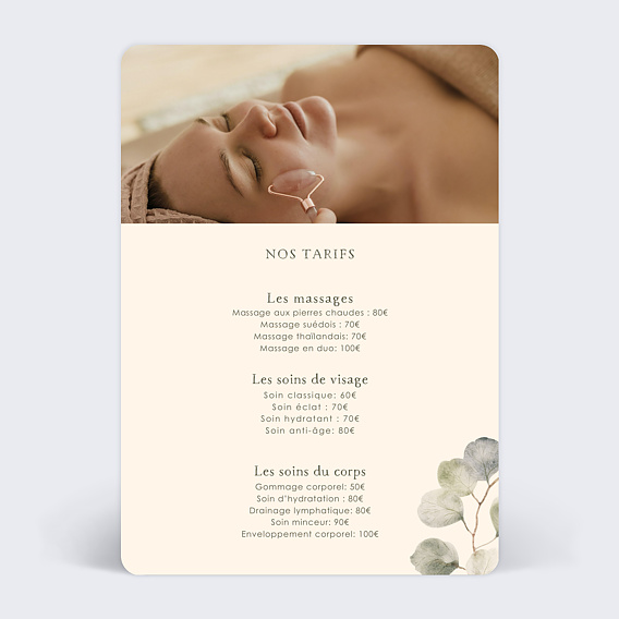 Affiche entreprise Bien être Verso