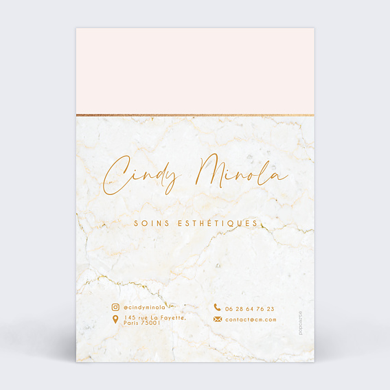 Affiche entreprise Tarifs marbre Verso