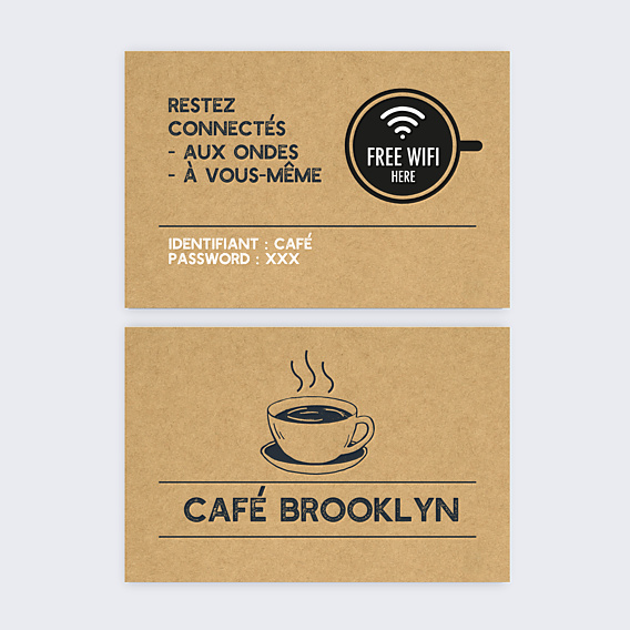 Affiche entreprise Carte Wifi Café