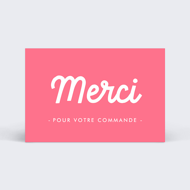 Support de Communication Merci Commande Rose Recto