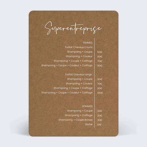 Affiche entreprise Prix