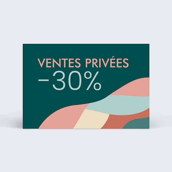 Carte remerciement professionnel Ventes Privées Couleur Recto