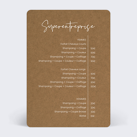 Affiche entreprise Prix