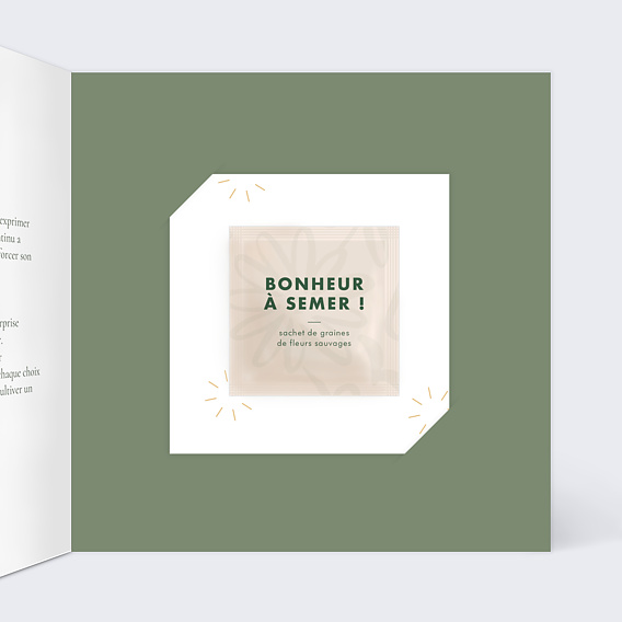 Carte postale publicitaire Avec graines Intérieur Droit