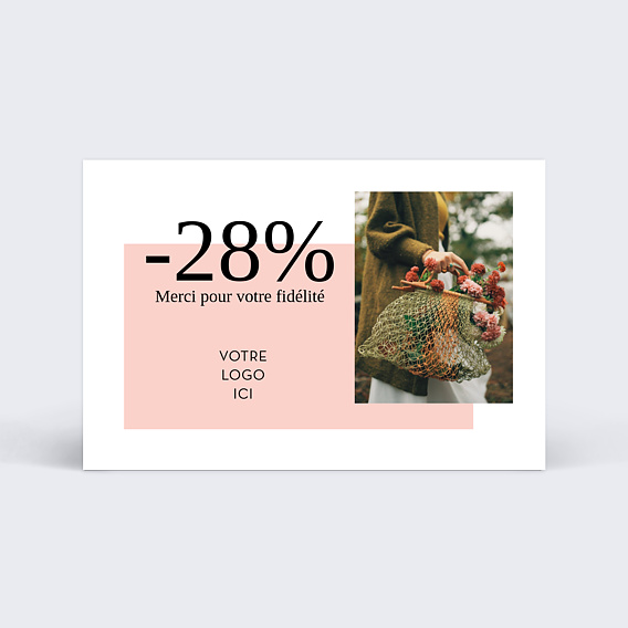 Carte remerciement professionnel Merci pour Votre Fidélité Recto