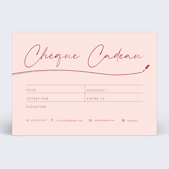 Carte cadeau Onglerie