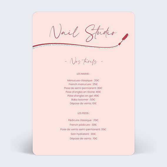 Affiche entreprise Onglerie Recto