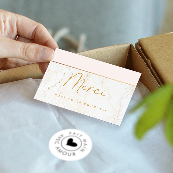 Carte remerciement professionnel Marbre Après 4