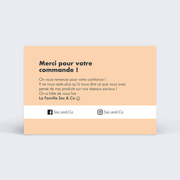Support de Communication Remerciement Commande Verso