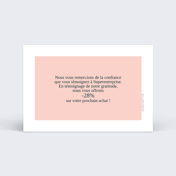 Carte remerciement professionnel Merci pour Votre Fidélité Verso